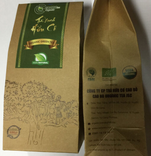 Trà xanh hữu cơ túi giấy loại đặc biệt Cao Bo Organic Tea