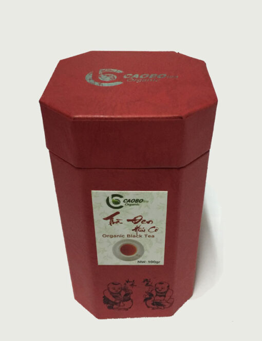 Hộp trà đen hữu cơ bát giác đỏ 100g - Cao Bo Organic Tea