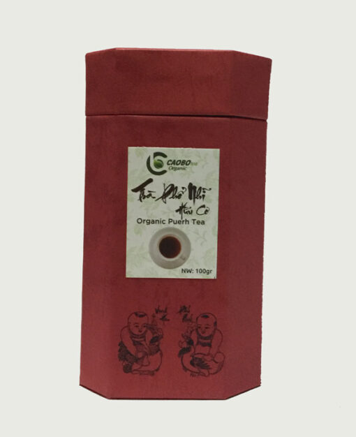 Hộp trà Phổ Nhĩ hữu cơ bát giác đỏ 100g - Cao Bo Organic Tea