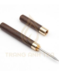 dao xiên trà – dao tách trà Phổ Nhĩ vỏ gỗ bọc đồng